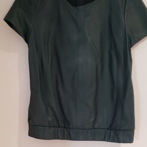 Dark green genuine leather top